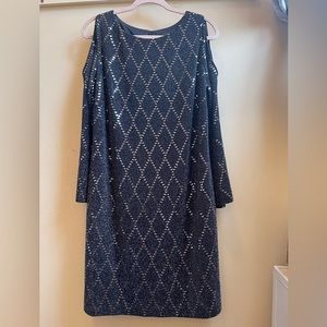Sequin Cold Shoulder Party Dress